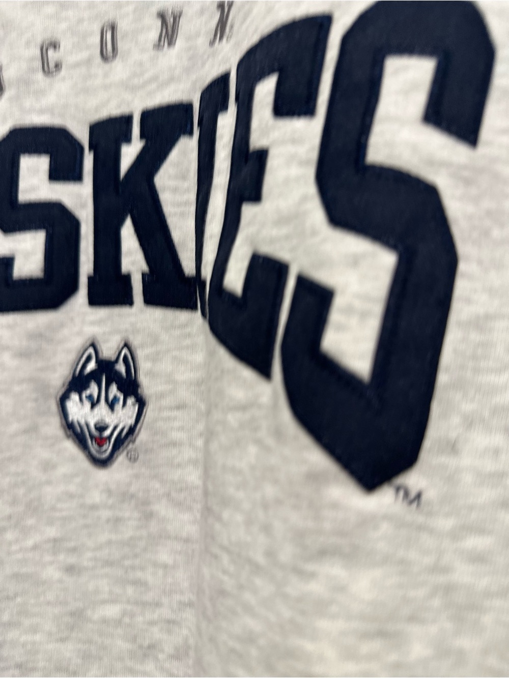 NWOT Champion UCONN Huskies SzL Embroidered logo Spellout Basketball sweatshirt. - Picture 7 of 13